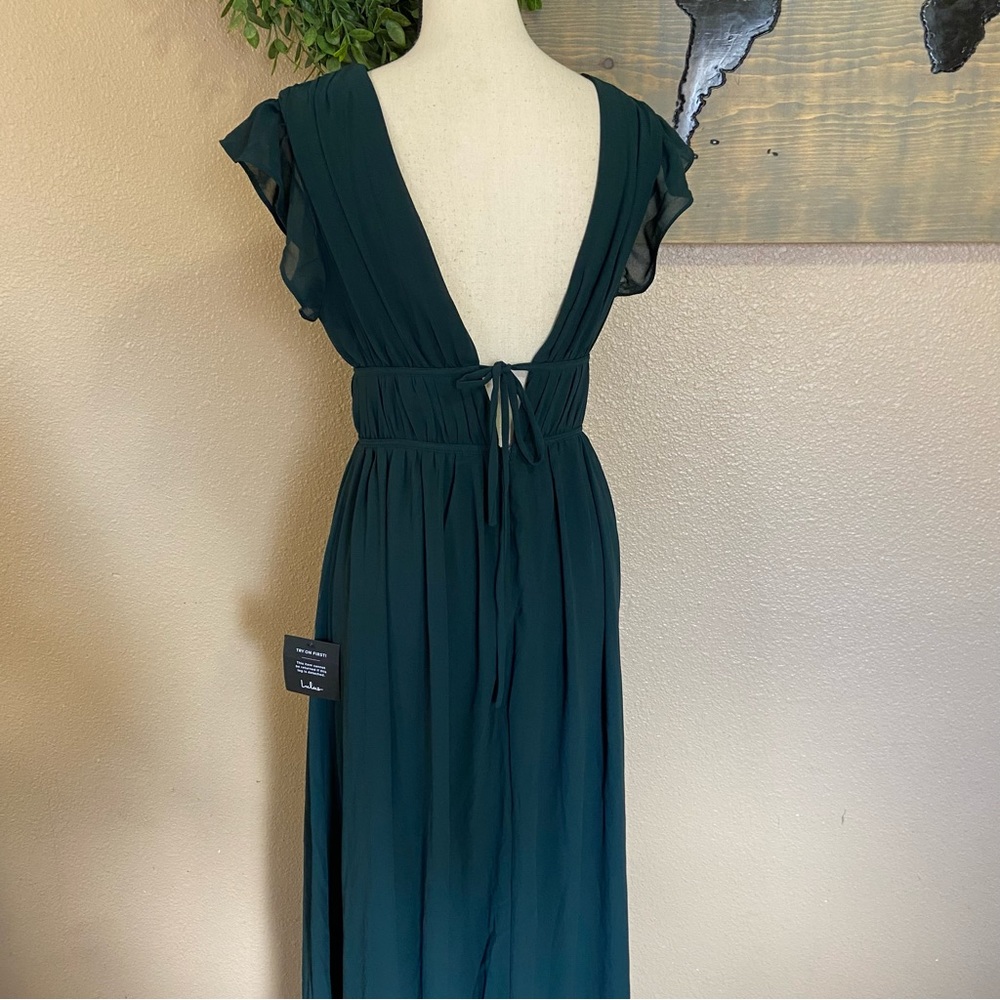 Lulus I'm All Yours Emerald Green Ruffled Maxi Dress - Picture 7 of 14